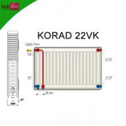 KORAD radiátor szelepes 22VK-600/2300 balos
