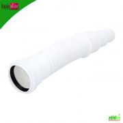 Fehér PVC bekötőcső szifonhoz flexibilis szűkített  50 mm egy tokkal 50-40-32 L=300 mm (1127)