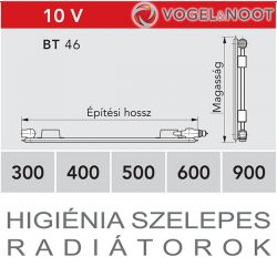 VOGEL&NOOT higiénia szelepes radiátor 10V900 ×  400 BT 46 balos