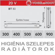 VOGEL&NOOT higiénia szelepes radiátor 20V300 ×  520 BT 80  jobbos
