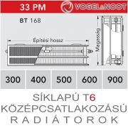 VOGEL&NOOT Vonoplan síklapú T6 középcsatlakozású radiátor 33PM300 ×  800 BT 168