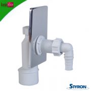 STY mosógép szifon falba szerelhető, krómozott műanyag előlappal 50/40 mm elfolyással (1037)